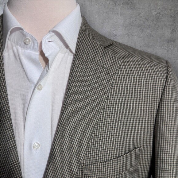 STAFFORD 42R Mens Blazer Sport Coat Tan Brown Classic Fit 2-Button Jacket - Picture 4 of 14